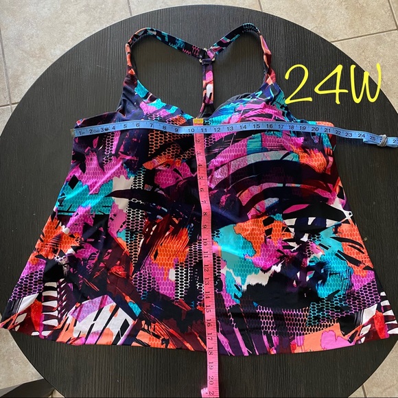 Plus Size Racerback Tankini Top MultiColor - Picture 13 of 14